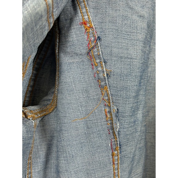 Vintage Levis Denim Trucker Jacket Blue Jean Distressed‎ Faded Mens - Picture 16 of 16